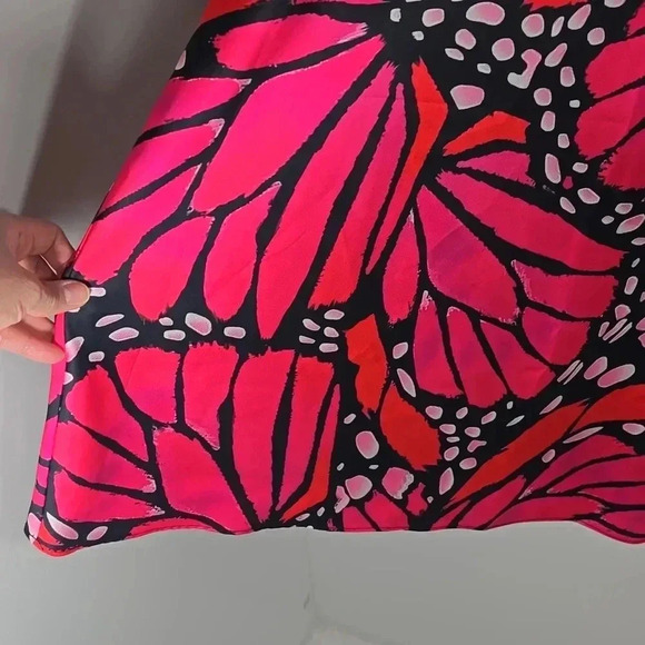 {Milly} Fion Graphic Butterfly Bias Cut Satin Skirt - Picture 9 of 17